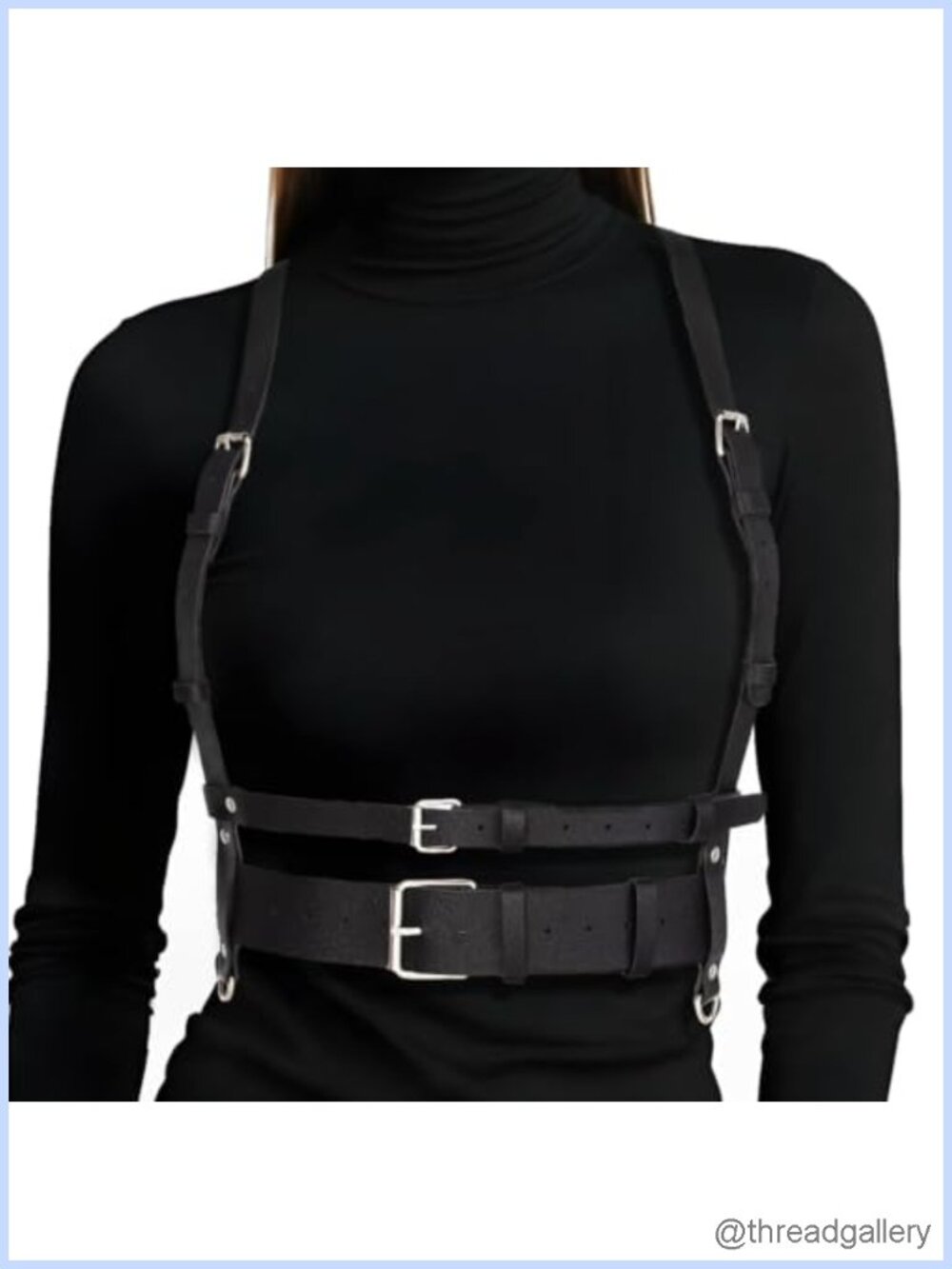 Punk Faux Leather Harness Waist Belt Adjustable Rave Party Corset Strap